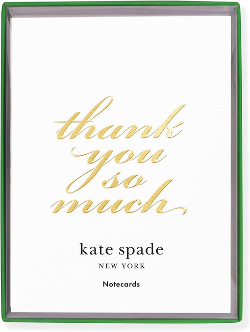 Set 10 kate spade new york Blank Thank You Cards, Stationery with Cards and Envelopes, Pink Gratitude Notecards