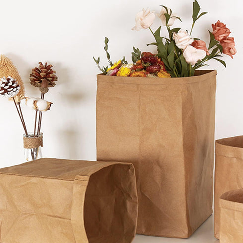 50 Pack 12 Lb 12.5" 7" 4.3" BadenBach Brown Paper Lunch Bags, x x Large Bread Bags Bulk, Heavy Duty Kraft Paper Sacks
