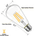 6 Packs ST58 LED Edison Bulbs, 4 Watt Vintage Light Bulbs Equivalent to 40 Watts, 2700K Warm White Antique Decorative Light Bulbs, 90+ CRI, 480 Lumens E26 Base LED Bulbs, Clear Glass, Dimmable by CXLHO