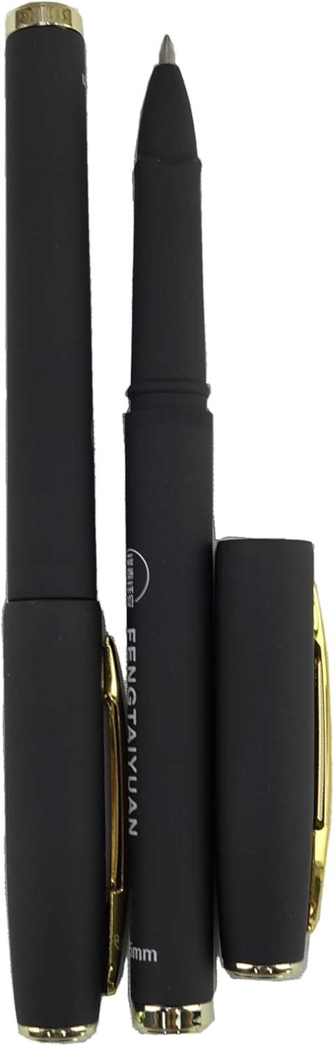 Fengtaiyuan P18 Black Gel Ink Rollerball Pens, 0.5mm Extra Fine, Quick-Drying Ink, 18-Piece Box, Comfortable Grip