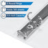 SUIN 1/2'' 3 Ring-Binders, 0.5 inch View-Binder, 100 Sheet Capacity, 12 Pack White for Office and School Use