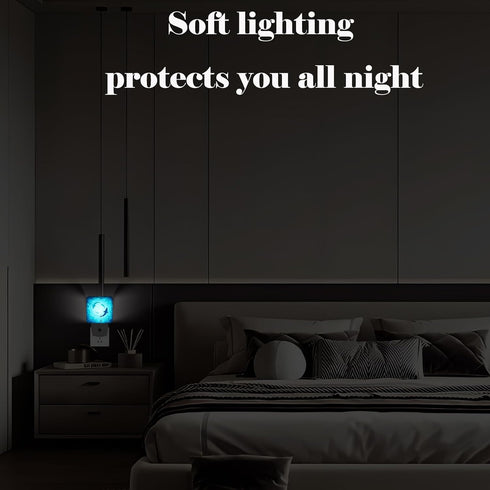 FSHVQKD Floating Sharks Night Light,Plug Into Wall with Dusk to Dawn Light Sensors, Warm Nightlights for Bedroom
