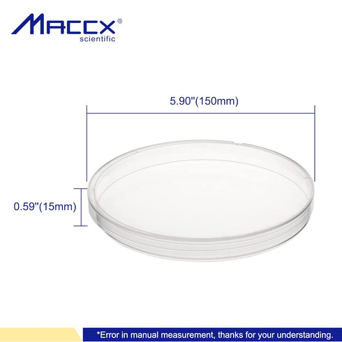 Sterile Plastic Petri Dishes with Lid, 20 PCS Dia.150mm*15mm Clear Petri Plates for Classroom/Laboratory