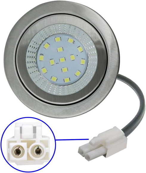 2-Pack 1.5W LED Cooker Range Hood Bulb Light, 12V DC, 60mm Hole, Closet Light, Undercabinet Light, Recessed Downlight,