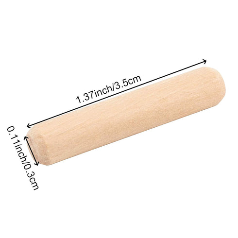 1000 Pieces 5/16" x 1 1/2" Fluted Wooden Dowel Pins, Hardwood Tapered Pins for Woodworking DIY Projects