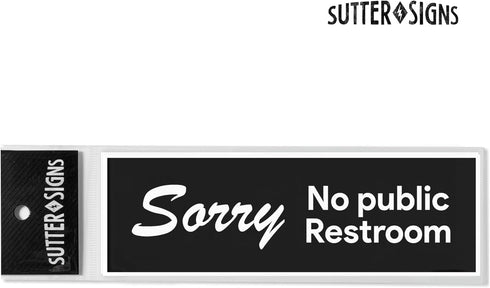 No Public Restroom Sticker Signs – For Retail Stores, Offices, Coffee Shops, Convenience Stands