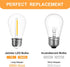 Jslinter S14 LED Bulbs, 25-Pack, 1W Energy-Efficient Outdoor String Lights, 2700K Warm White, E26 Base, Waterproof