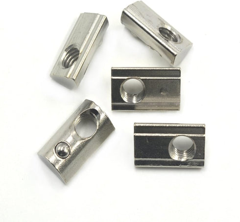 M8 Thread T Spring Nut, Mergorun Silver European Standard, Pack of 30