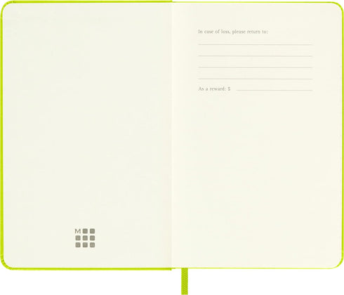 Moleskine Classic Notebook, Hard Cover, Pocket, Ruled/Lined, Lemon Green, 192 Pages