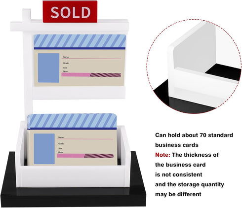 Real Estate Business Card Holder, Display Sold Sign for Realtor Business, Desktop Card Storage for Office Reception