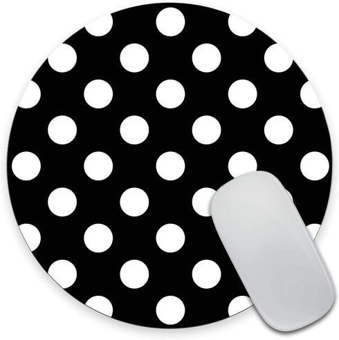 Mouse Pad, Polka Dots Design, Personalized Round Mouse Pad for Office Desk Accessories, 7.9 x 7.9 x 0.12 Inch