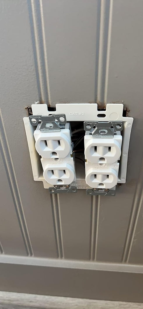 iMBAPrice BE2-1 (2-Gang) Electrical Power Outlet Box Extender, White