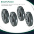 ATPEAM Shopping Cart Wheel Replacement Kit, 5" Diameter Polyurethane Stepped and Full Tread Face, Pack of 4 (Gray)