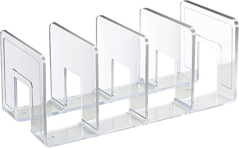 SAYEEC Acrylic File Sorter, Clear File Holder, Sturdy Desktop Organizer for Envelopes, Mail, and Notebook (4 Sections)