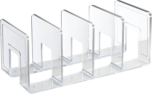 SAYEEC Acrylic File Sorter, Clear File Holder, Sturdy Desktop Organizer for Envelopes, Mail, and Notebook (4 Sections)