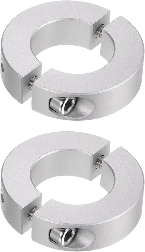 2pcs Double Split Shaft Collar for 25mm Shaft, Set Screw Clamp-On Collars for Machine Tools