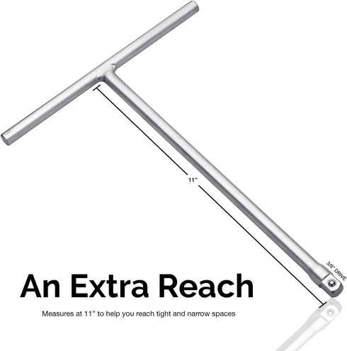 Neiko 01135A 3/8-inch Drive T-Handle Wrench | Long Reach Chromium Vanadium Steel