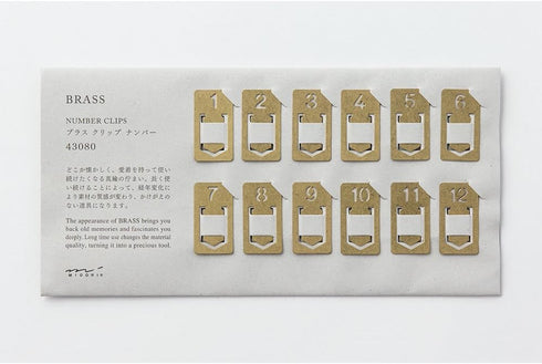 Midori Brass Clip - Number (43080006)