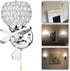 Ygapuzi E14 Modern Crystal Wall Light Flush Mount Wall Sconces Lamp Chrome Finish Bedside Lighting Fixture with Socket