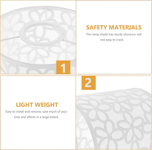 E27 5.6-Inch ARTIBETTER Iron Lampshade with Floral Cutout Design Cylindrical Metal Shade for Table & Floor Lamps