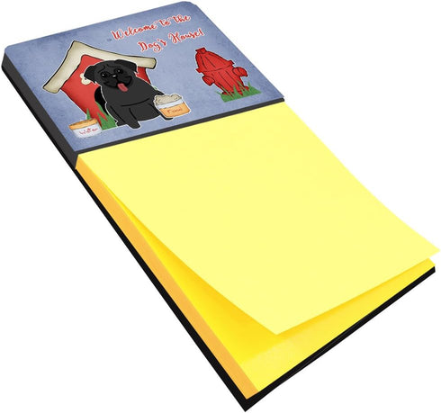 Caroline's Treasures Dog House Collection Pug Black Sticky Note Holder, Multicolor (BB2760SN)