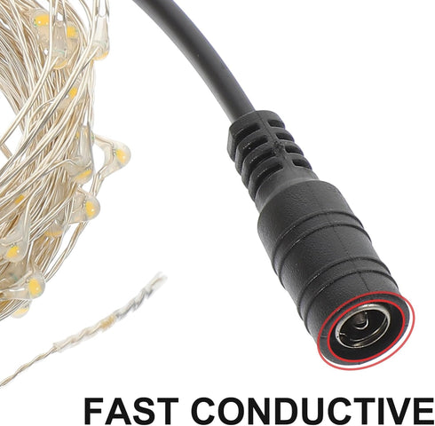 12V 10M STOBAZA Fairy Lights Plug in - DC Copper Wire String Lights for Indoor Outdoor Lighting Warm White