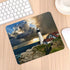 Gaming Mouse Pad, Portland Head Lighthouse Maine Sun Rays, Non-Slip Rubber for Computers, 9.5 x 7.9 Inch