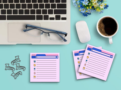 Butler in the Home Sticky Notes 12 Pack, 3"x3", 50 Sheets Per Pad, Cute Funny Memo Note Pads for Stationery