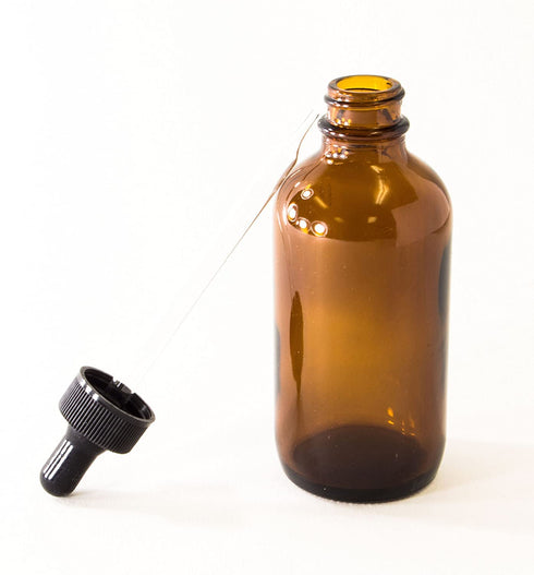 Amber Glass Bottles with Glass Droppers, 2 Each, 4 Oz Capacity