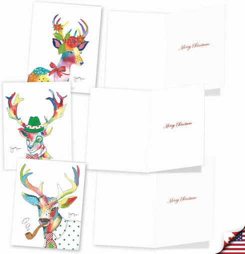 The Best Card Company Variety Pack of 10 Christmas Greeting Cards with Envelopes, Humor Holiday Assortment (10 Designs)