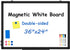 Double-Sided White Board with Black Aluminium Frame, 36" x 24" Magnetic Dry Erase Board for Home, School, Office
