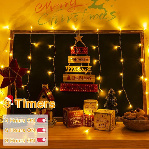 504LED 41FT, 8Modes Ollny Icicle Lights for Outside Warm White Christmas Light with Remote Timers Waterproof, Plug
