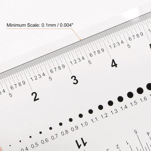 Film Flexible Ruler 16 Inch 0.1mm Scale, PET Plastic Covered Folding Straight Ruler Measuring Tool, Transparent