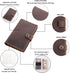 Leather Writing Journal Notebook, A6 Personal Size Traveler's Notebook with Pockets, 6 Ring Binder Planner