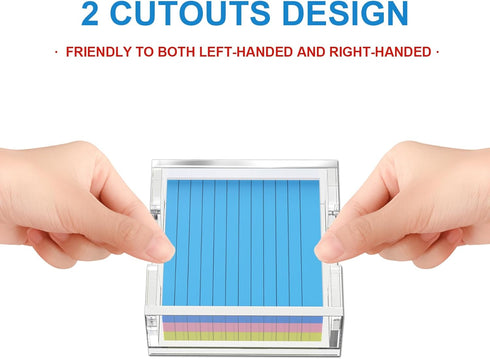WINFFOR Acrylic Notepad Holder Dispenser - 3x3 in Sticky Note Memo Holder for Desk Organizer (W/O Pads) Office School