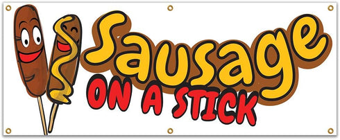 Sausage On A Stick 72" Banner Concession Stand Food Truck Single Sided