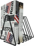 Book Organizer Magazine Holder, Desktop File Sorter, Bookshelf Bookends, Telescopic Bookend 7 Section (Black)