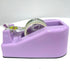ROSEUP Heavy Duty Desktop Tape Dispenser, Floral Office Accessory, Weighted Non-Skid Base, Macaron Purple