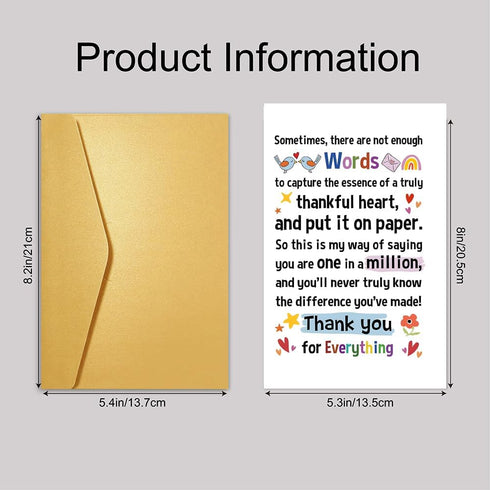 Thank You Cards with Envelopes Baby Shower & Wedding Thank You Notes & Cards for Teacher, Graduation, Business