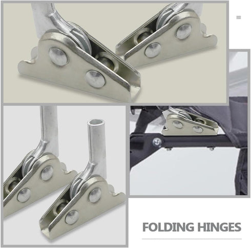Ipetboom 4pcs 180-degree Multi-Angle Adjustable Folding Support Hinges for Beach Chairs and Folding Stools, Locking
