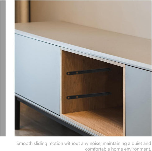 2pcs Side Mount Drawer Slides with Wheels Smooth Sliding Furniture Guide Rails for Bedside Cabinets Wardrobes