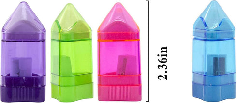 Alpurple 20 Eraser-2 1 PCS Manual Pencil Sharpener with in Single Hole Triangular Shape Handheld Crayon Sharpener