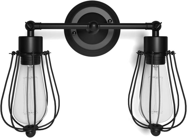 Tangkula Wall Sconce Wall Light Fixture Black Metal Industrial Vintage Rustic Retro