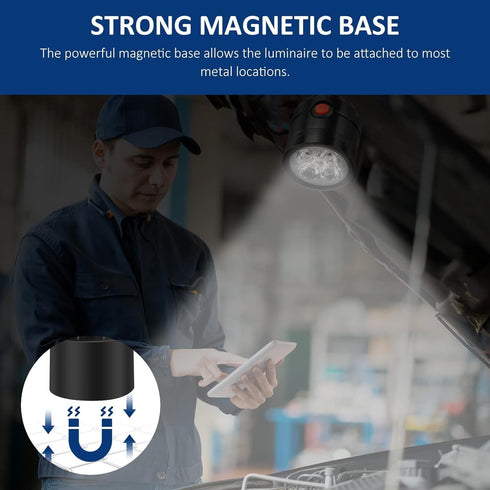 Deeffe Magnetic Work Light, LED Machine Light with Flexible Gooseneck and Magnetic Base, Shop Tool Lamp for Lathe, Work