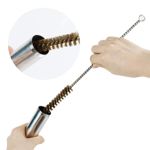 Brass Wire Bristles Brush Cleaning Set for Tube, Bottle, Pipe, Welding Slag and Rust Removal Tool, 5 Pieces