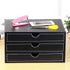 Leather Desk Organizer with 3 Drawers, Executive A4 File Cabinet for Office Supplies and Home Decor