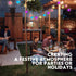 Lemontec 25 Bulbs IP65 8 4 15ft Solar Led Smart String Lights, LED RGBW Color Changing Patio String Light App Control