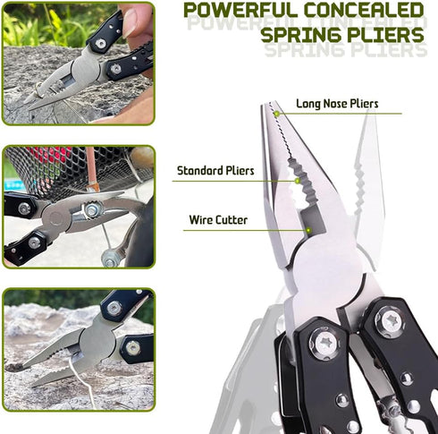 14 in 1 Multitool Pliers with Whistle Gift, Professional Pocket Pliers for Father, Boyfriend, Husband on Christmas,