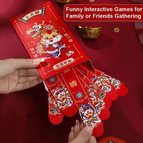 BAIWOVIS 12 2026, 19x10x2.5cm) Draw Lots Red Envelopes in Box - Pieces Lucky Money Envelopes for Spring Festival Gift