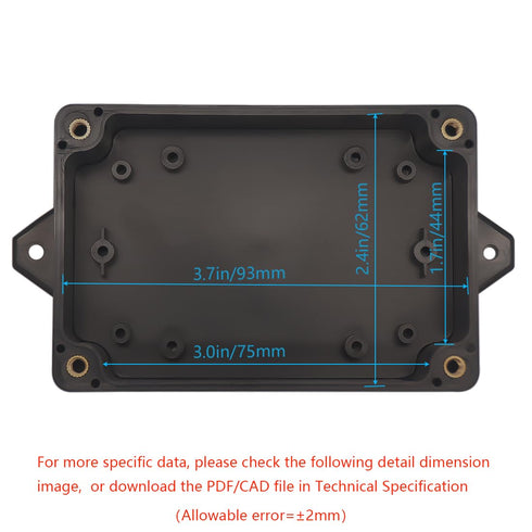 Zulkit Junction Box, ABS Plastic Dustproof Waterproof IP65 Universal Electrical Boxes, Black 3.94 x 2.68 x 1.57 Inch